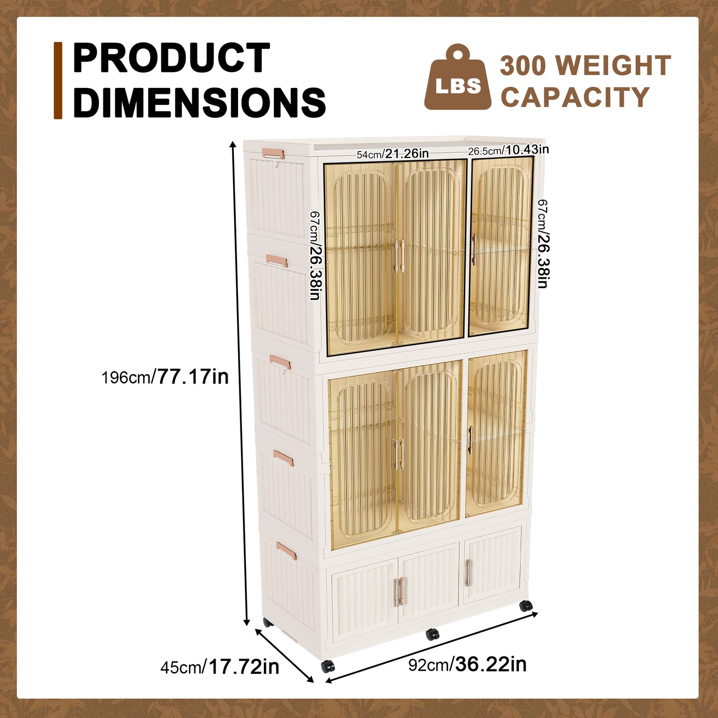Portable Wardrobe Closet Storage Organizer For Clothes,Clothes Dresser,9 Magnetic Doors-9 Cubes & 2 Hanging Rod,6 Pcs Hangers , Baby Wardrobe Storage Cabinet,White