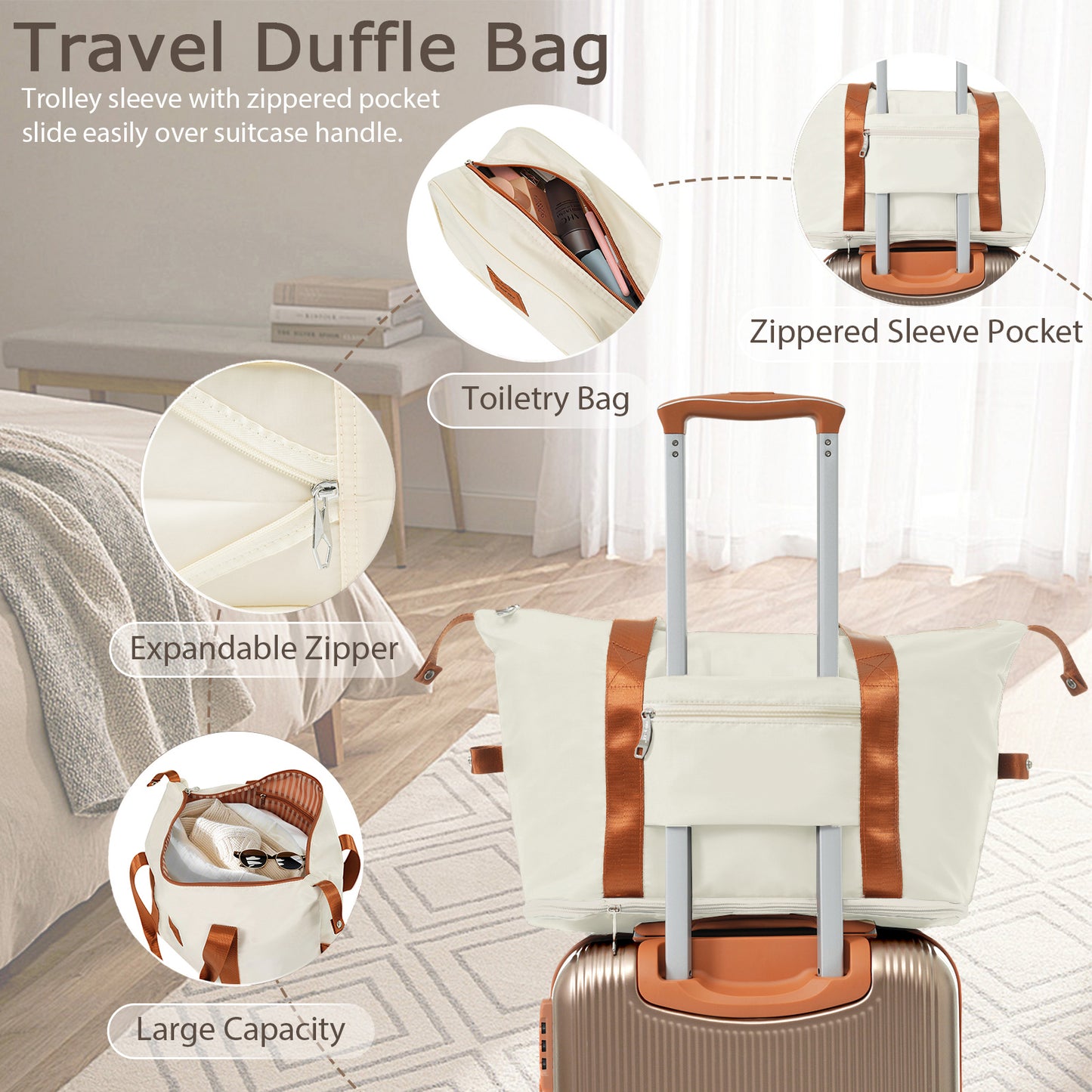 Hardshell Luggage Set 3-Piece, 20 Inch Carry-On Suitcase With Spinner Wheels TSA Lock, Lightweight Durable ABS For Travel Business, Copper Color