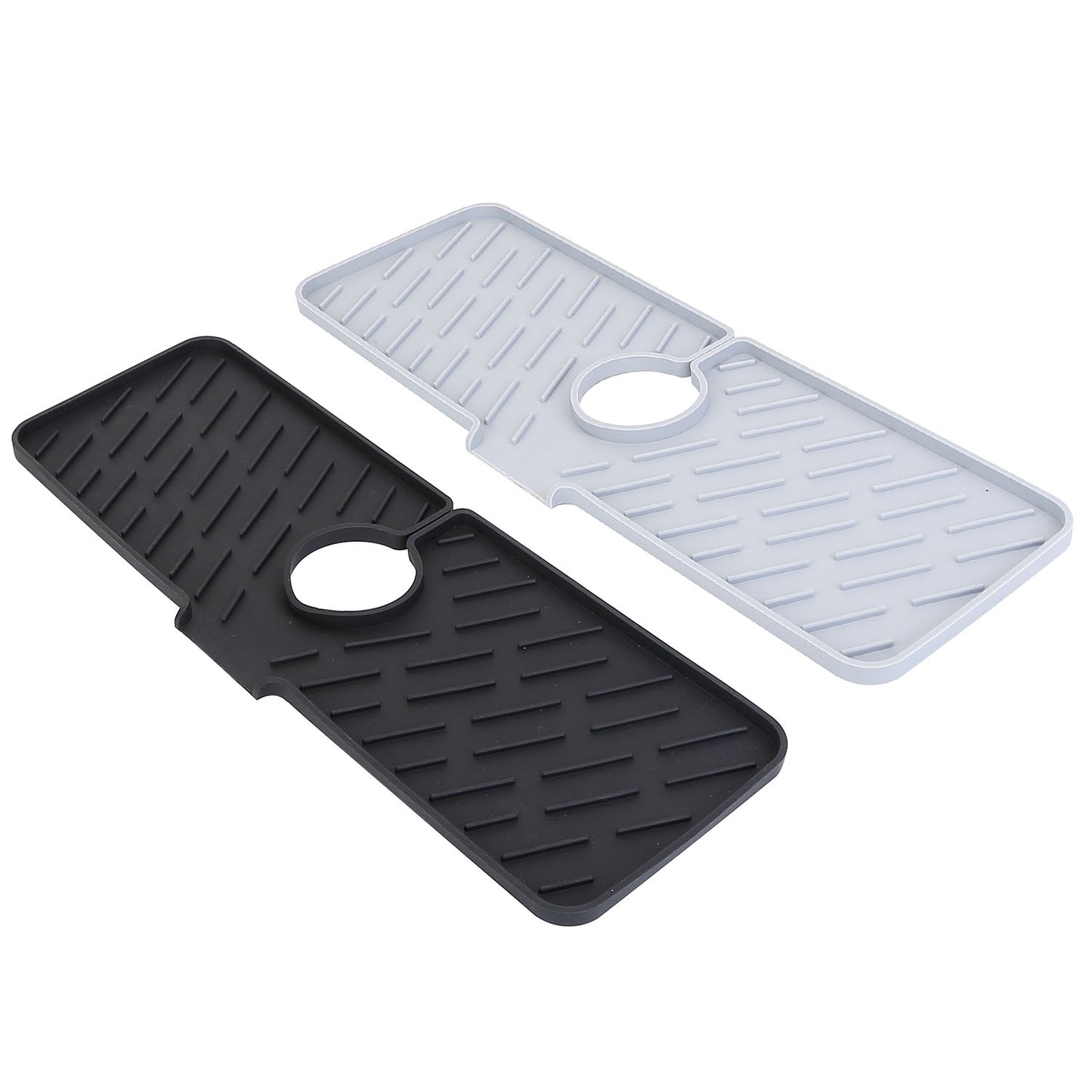Black-Grey Color Options -- 1Pc Silicone Faucet Mat Kitchen Sink Splash Guard Drain Mat Drying Pad Kitchen Mat Bathroom Drip Catcher