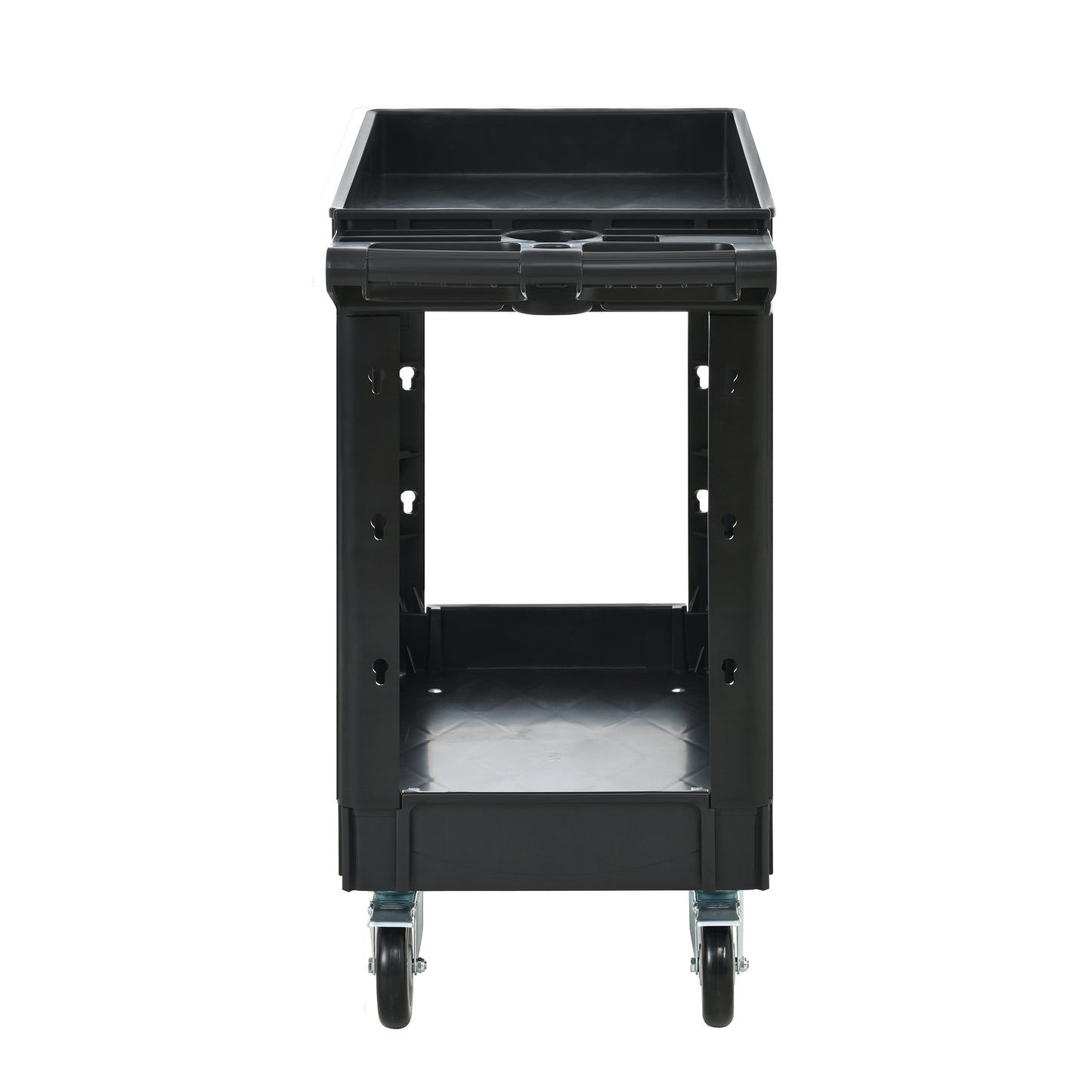 Two-Shelf Utility Cart With Wheels ,600 Lbs. Capacity Rolling Utility & Tool Carts For Warehouses, Industrial Settings, Auto Garages, For Indoor And Outdoor, & More,with Locking Wheels