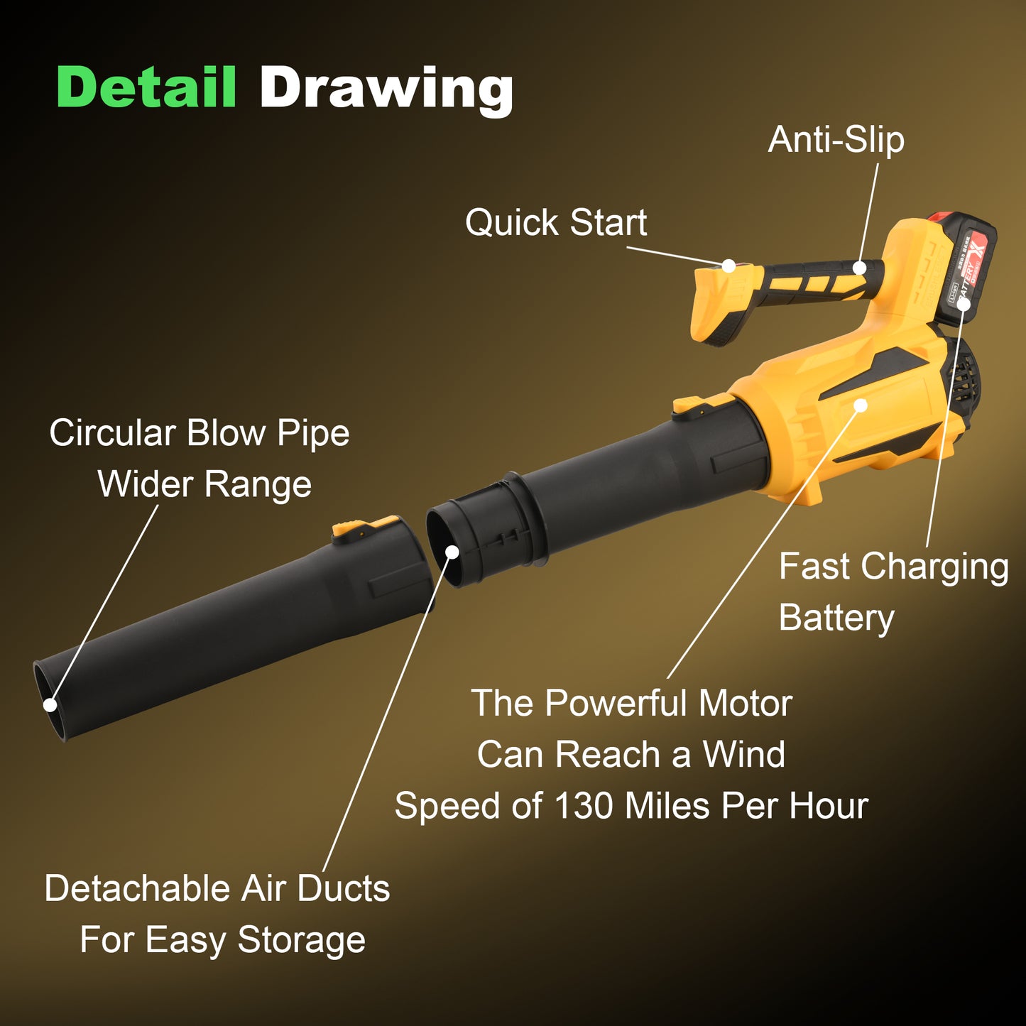 Leaf Blower Cordless  Upgraded  - 21V Powerful Electric Cordless Leaf Blower With 1 X 4.0Ah Batteries & Charger, Battery Powered Leaf Blower Is Suitable For Lawn Care, Patio, Patio, Dust Snow