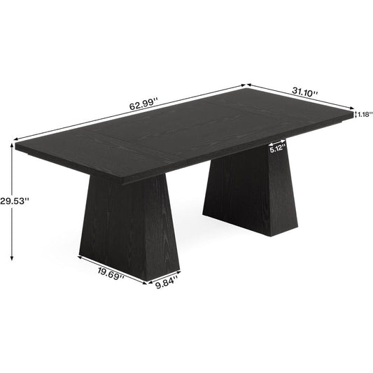 63-Inch Executive Desk, Large Office Computer Desk With Double Pedestal, Modern Simple Workstations Writing Table Conference Table