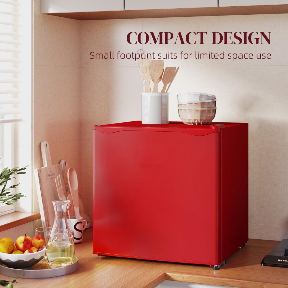 1.1 Cu.Ft Countertop Mini Freezer, Compact Upright Freezer With Removable Shelves, Red