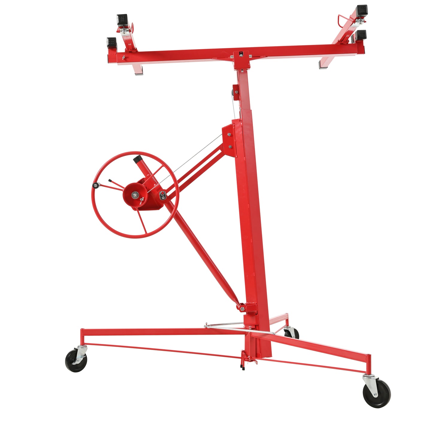 16 FT Drywall Lift Panel Rolling Hoist Jack Lifter Sheetrock, Drywall Lifting Construction Tools Caster Wheel With Adjustable Telescopic Arm, 16