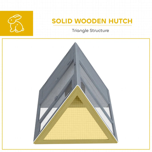 Wooden Guinea Pig Hutch With Run And Doors, Outdoor Triangle Bunny House For Rabbits,Duck And Chicken