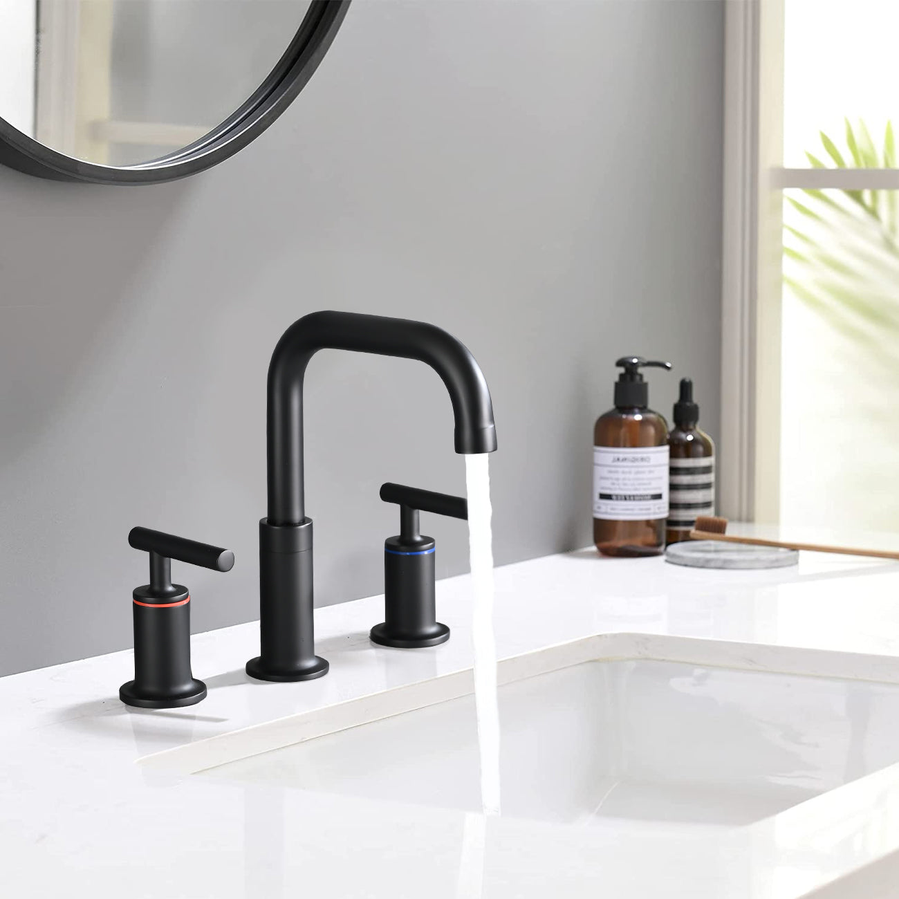 8 Inch Widespread Bathroom Sink Faucet With Pop-Up Drain