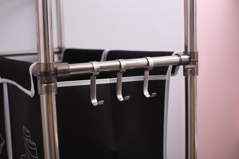 Laundry Hamper 3 Tier Laundry Sorter With 4 Removable Bags For Organizing Clothes, Laundry, Lights, Darks ,Three Hooks