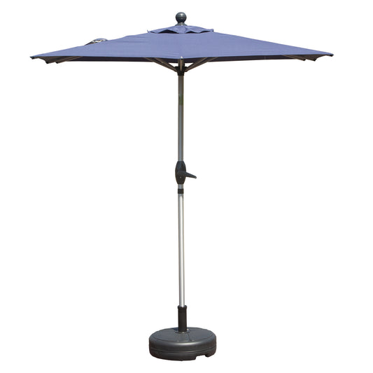 Rectangle Patio Umbrella With Crank Lift And Tilt Function, Navy Blue   Base Not Included