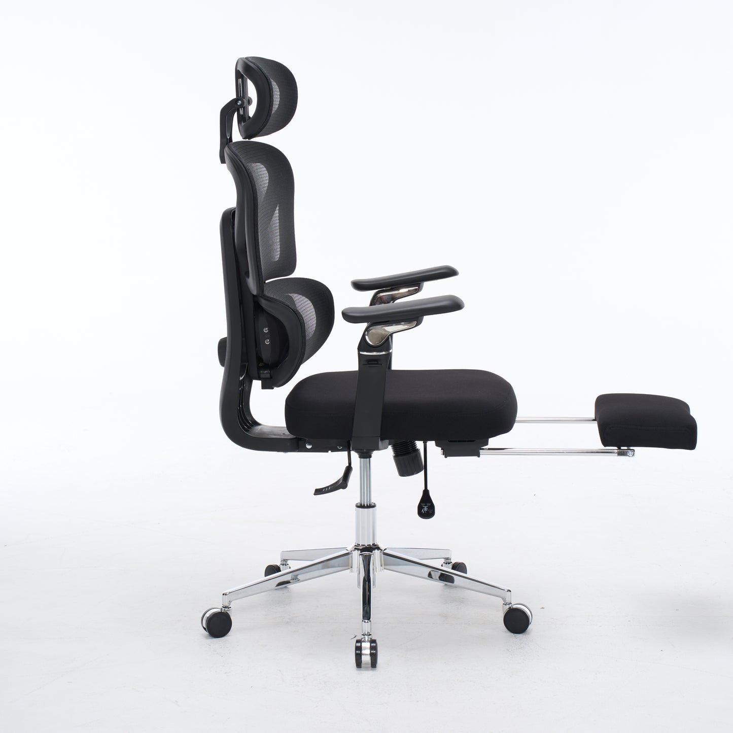 Ergonomic Home Office Desk Chair With Massage Lumbar Support,4D Headrest & 5D Armrests, Adjustable Back High And Seat Depth  Black