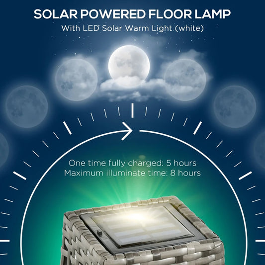 Solar Floor Lamp, Outdoor Garden Lantern Pathway Light & Decorative Driveway Lighting With Auto OnOff LED Lights For Porch, Yard, Lawn, Courtyard, Deck, Gray, TikT0k Prohibits Sales