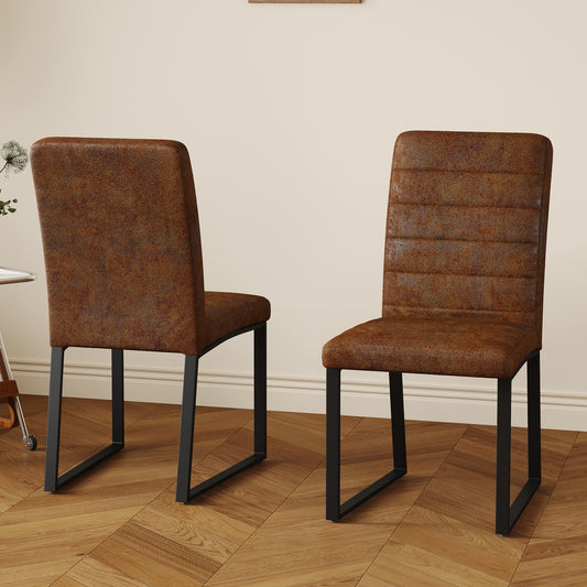 2-Pack - Premium PU Office Dining Chairs With High-density Foam, Sturdy Iron Legs  Electroplate Spray Paint , Multiple Colors. Easy Assembly
