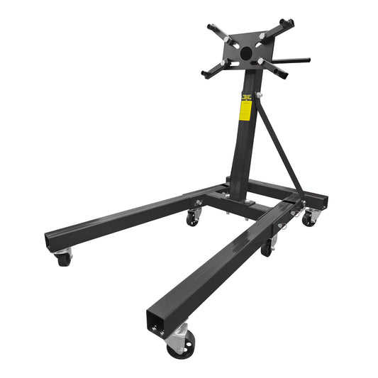 Engine Stand 2000LBS Capacity, 360 Degree Rotating Engine Run Stand With 6-Casters, Heavy Duty Motorcycle Engine Stand With Foldable Frame For Auto Repair, Vehicle Maintenance, Black