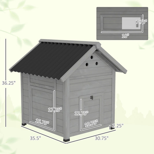 Wooden Pet House With Openable Roof & Double Doors