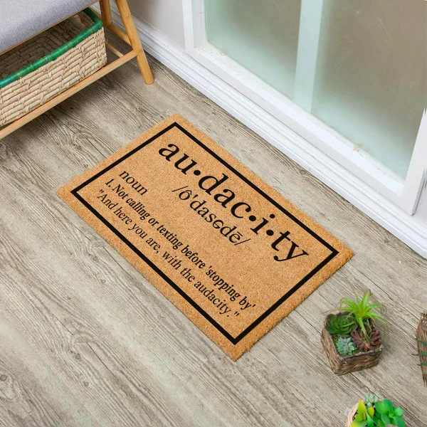 Heavy Duty Natural Coir Welcome Doormat For Front Porch Entryway, Non-Slip Durable Outdoor Mat With Funny Housewarming Gift Design, 23.6x15.7inch 60x40cm