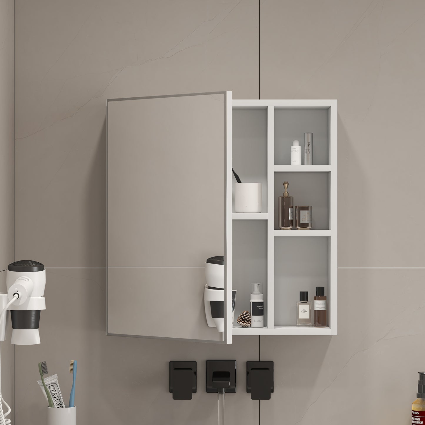 A White MDF Material Mirror Cabinet, Bathroom Mirror,  MDF Material Mirror Cabinet,a Separate Wall Mounted Bathroom Mirror For Storage And Space Saving. W1151135030