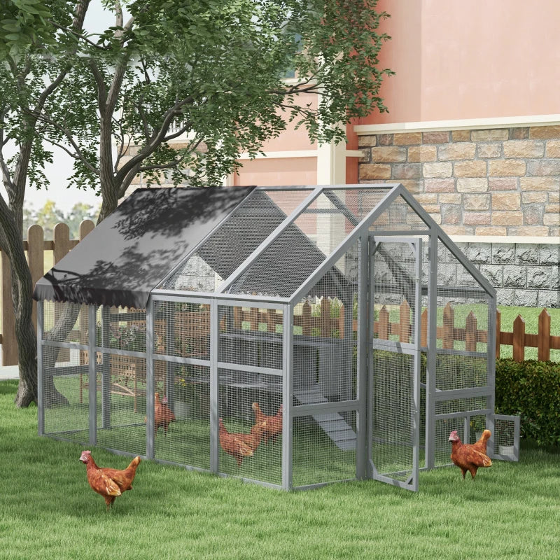 Large Chicken Coop With Nesting Box, Water-Resistant And Anti-UV Cover For 8-12 Chickens, GrayMultiple Packages Shipped. Please Pay Attention To The Dimensions And Weight In The Details.