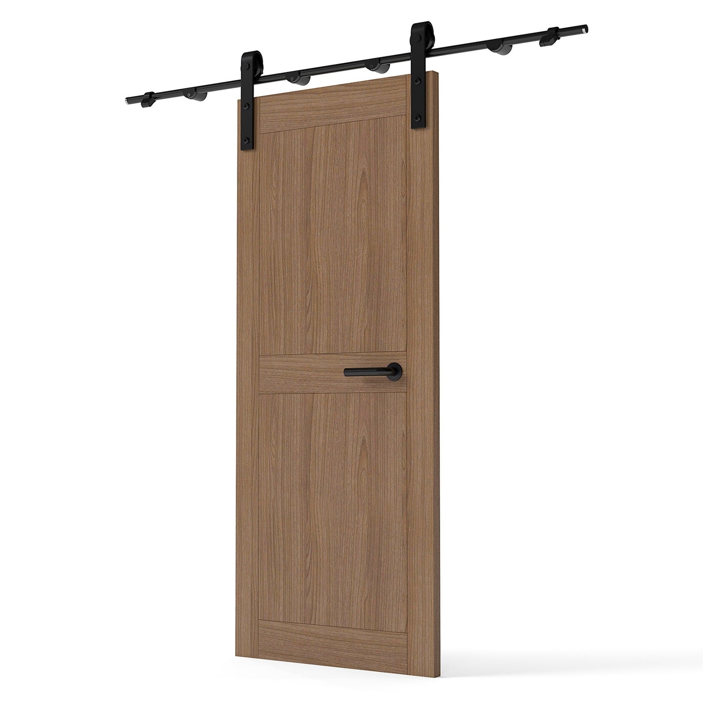 6.6FT Sliding Barn Door Hardware Kit Smoothly And Quietly Sliding Barn Door Track With Floor Guide For Interior Exterior Fit 36 To 40in Wide Panel J Shape Hanger