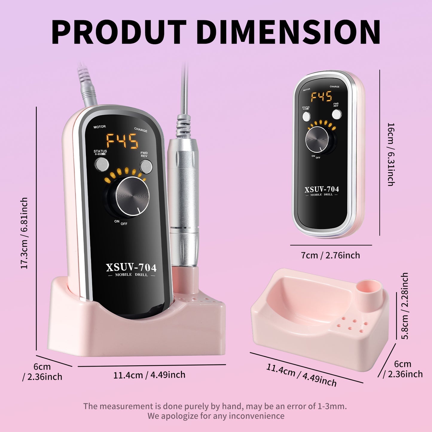 Professional Rechargeable Electric Nail Drill 40000 RPM, Portable Nail File With Storage Stand For Acrylic Gel Polishing Removing - Easy To Use For Women, Manicure At Home DIY Or Salon
