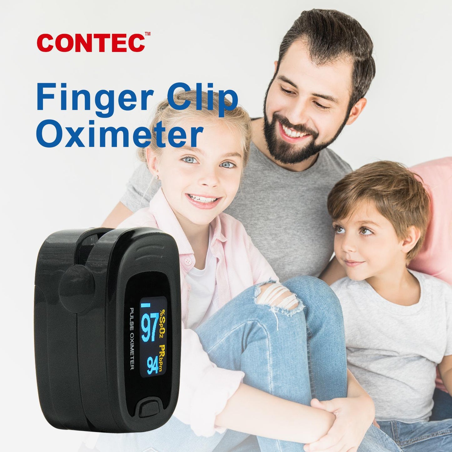 Finger-clip Pulse Oximeter, Blood Oxygen Saturation And Heart Rate Monitoring, With Soft Case, FDA Approved