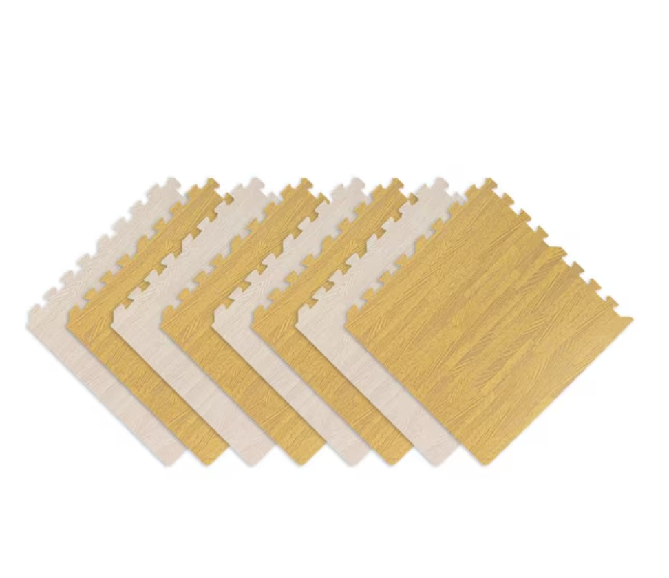 Puzzle Mat Wood, 8 Pack
