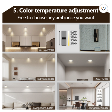 12-Pack 4 Inch Ultra-Thin LED Recessed Ceiling Light With Junction Box, 2700K-5000K Dimmable Color Changing Downlight, 9W 810LM, Easy Install, Ideal For Kitchen, Bedroom, Basement