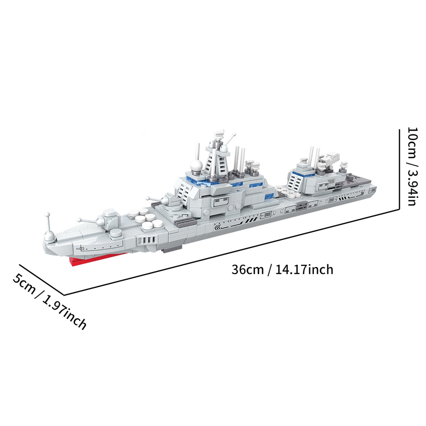 Warship Building Toy Movable Parts STEM Toys 799 PCS Battleship Building Kit With Figurines For Kids