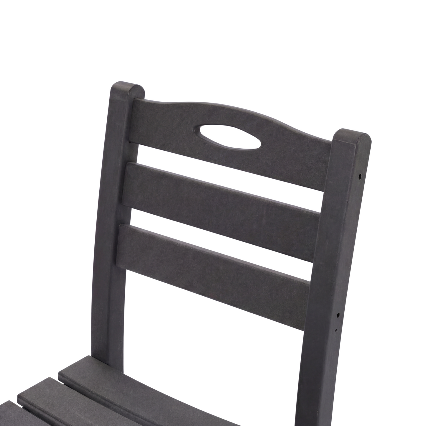 Gray HDPE Armless Outdoor Dining Chair For Patio, Deck, Porch, And Backyard