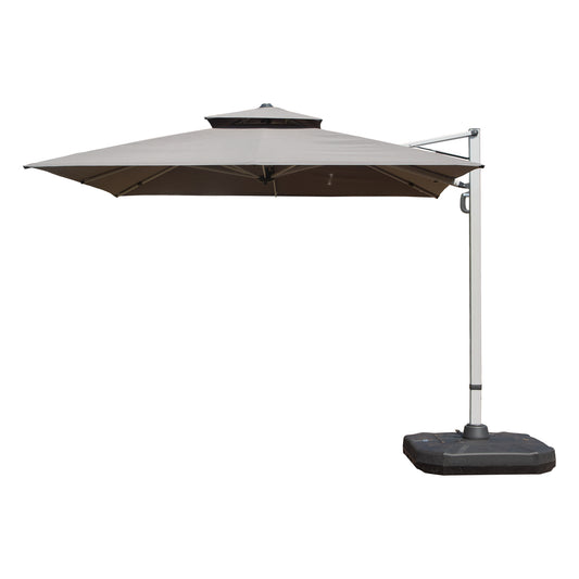 10 X10  Square Cantilever Umbrella With Center Pole, Gray  Base Not Included