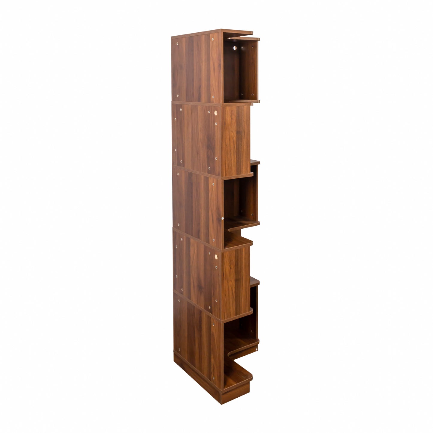 Corner Book Shelf - 5 Tier Corner Bookshelf  Bookcase With Baffle, Freestanding L Shaped Display Shelf Stand With Led Lights For Home Office, Living Room, Bedroom, Kitchen
