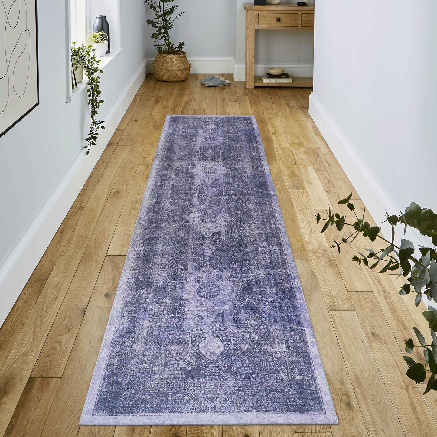 MAVAL Anthracite Washable Rug 2'6'' X 10' Runner Rug  Anthracite, 2'6'' X 10'
