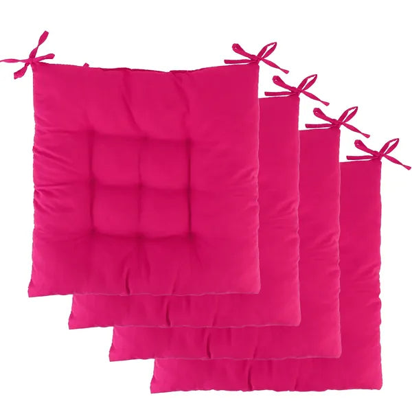 4Pcs Chair Cushion Pads Pillow 17.72x17.72x2.37in Soft Tie On Square Sitting Mats For Home Office Car Sitting Travel Thickened