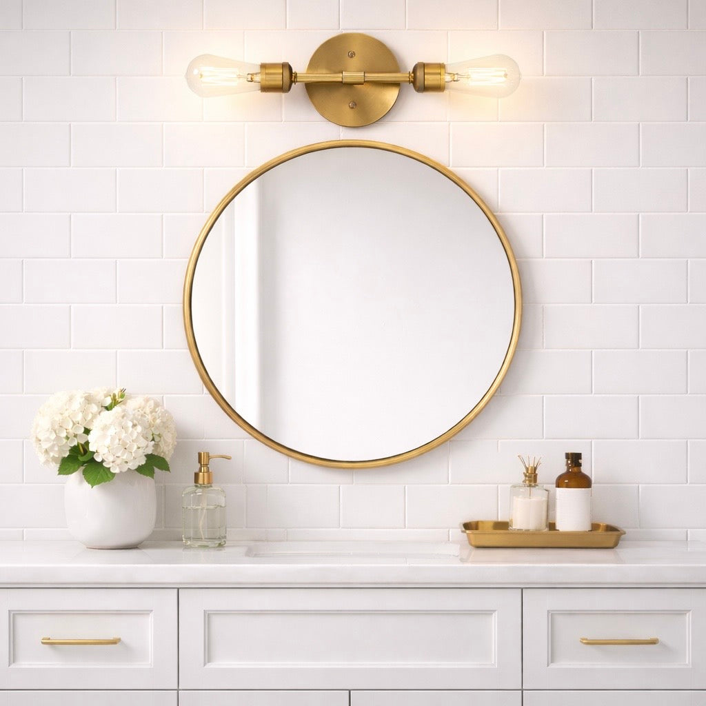 Reverie Double Lights Bathroom Wall Sconce Over Mirror Bedroom Hallway Entryway 5  W X10.75  H X5  E