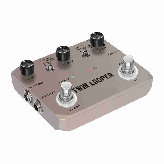Guitar Looper Pedal With 2 Footswitch 11 Playback Types 10-Minute Recording 24-Bit Sampling Zinc Alloy Guitar Loop Station Pedal For Electric Guitar Effects