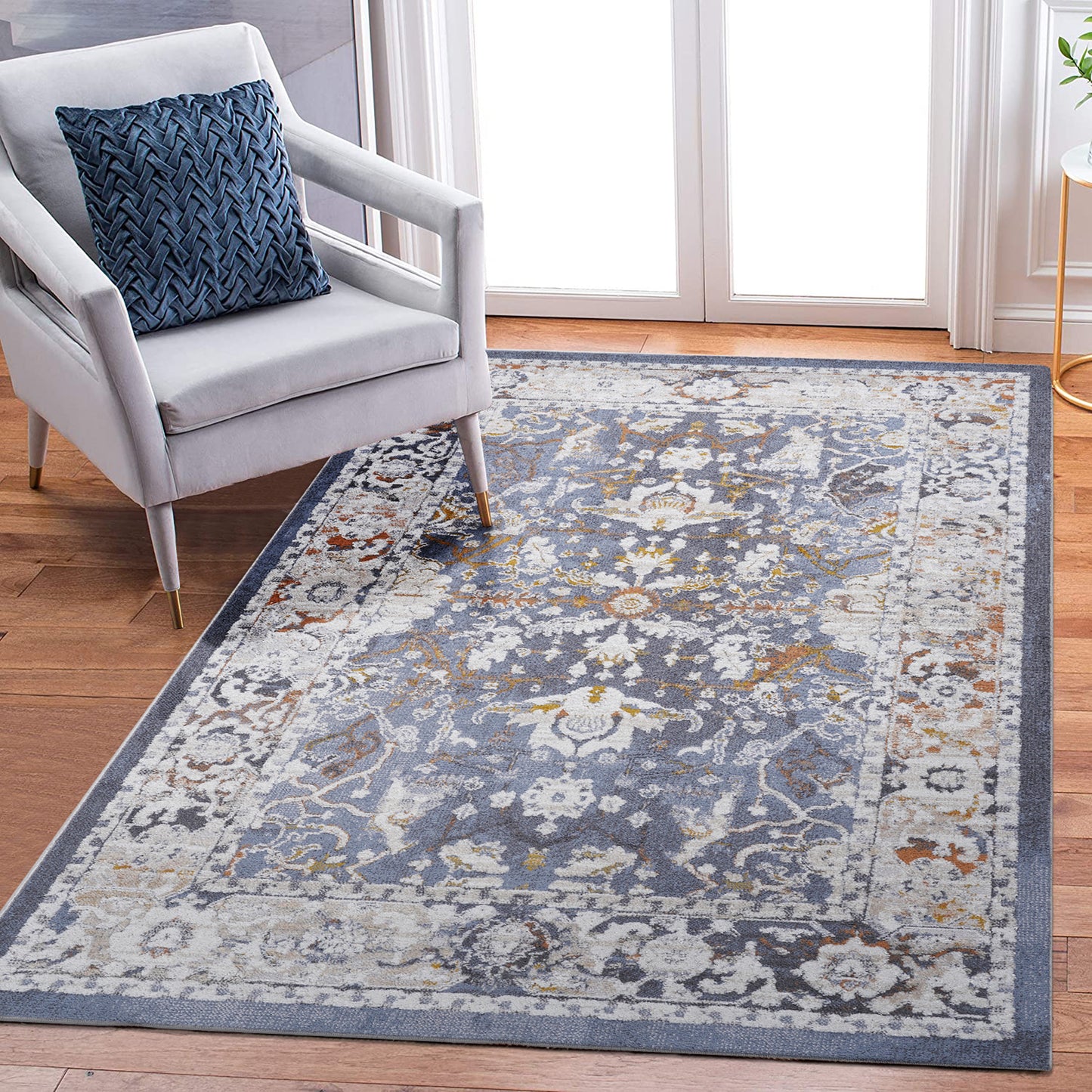 PAYAS  8X10 Blue  Traditional Area Rug