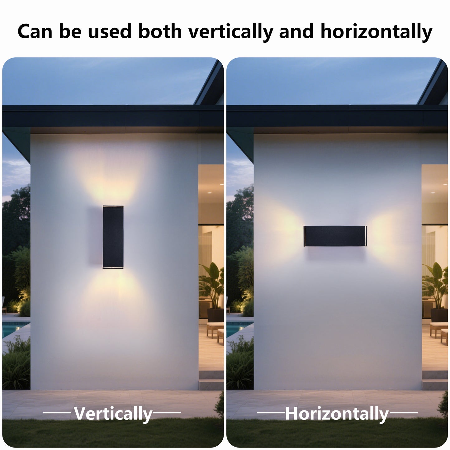 12in Outdoor Wall Lights 4 Packs,Modern Square Outdoor Porch Light,Square Cylinder Up Down Lights Aluminum Waterproof Wall Lighting Exterior Light For Porch Patio Garage No Bulb
