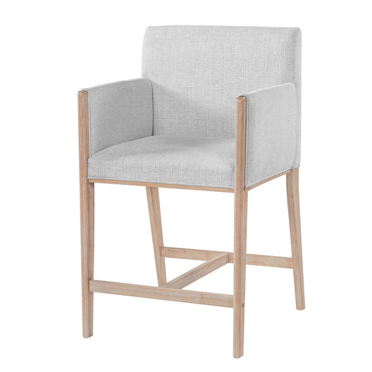 24 Seat Height Upholstered Counter Stools With Arms For Kitchen Island Dining Room, Set Of 2