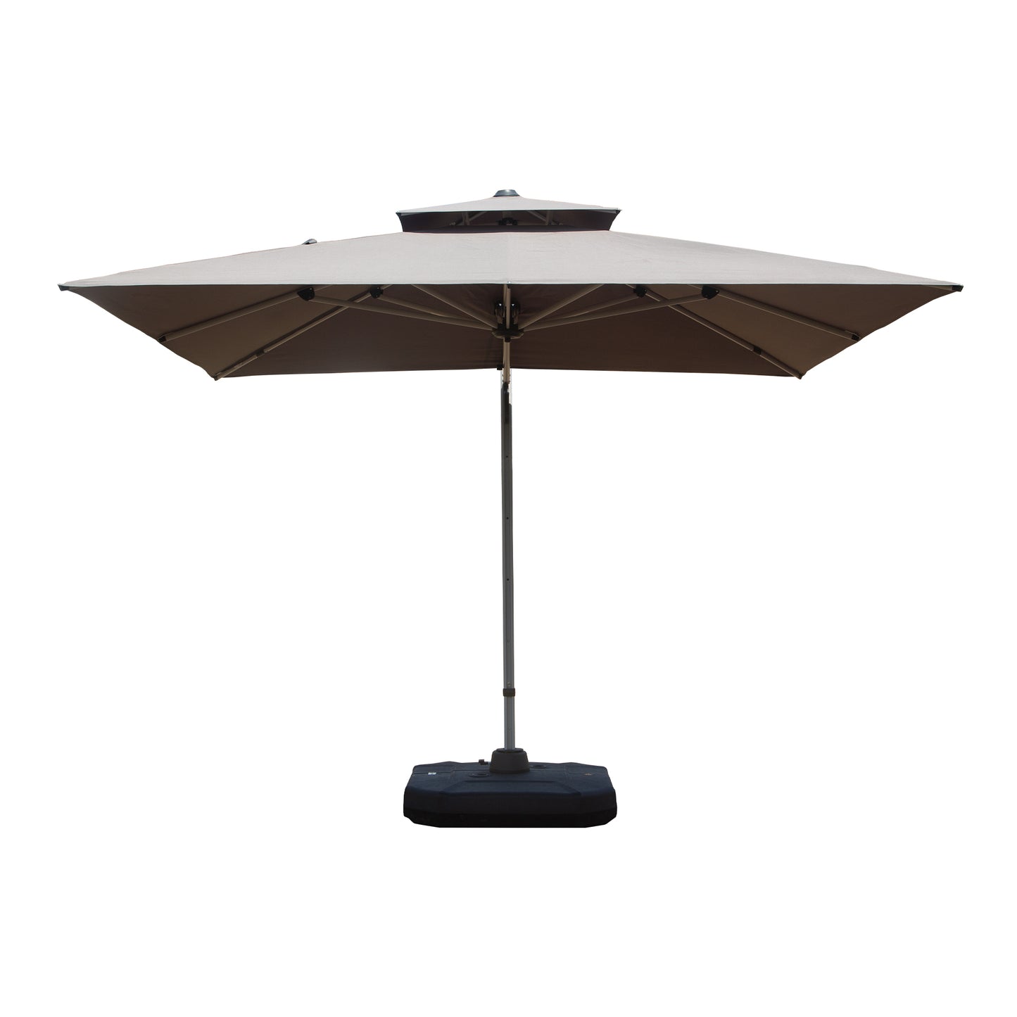10 X10  Square Cantilever Umbrella With Center Pole, Gray  Base Not Included