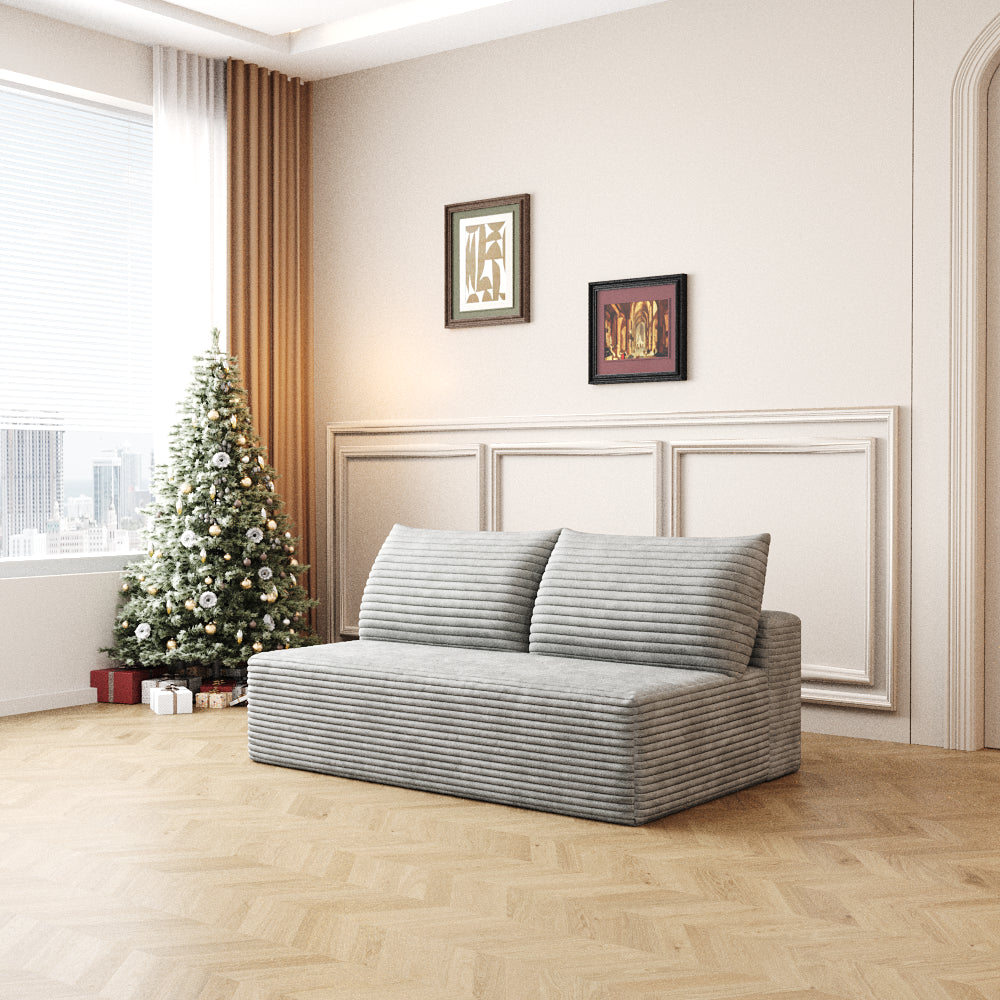 Cloud Sectional Couch,Modern Modular Sofa With Deep Seat, Upholstered Couches For Living Room Bedroom,No Assembly Required,Grey Plush Corduroy Fabric
