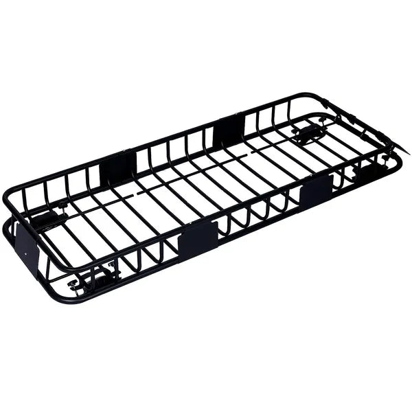 Rooftop Cargo Carrier Basket Motoring Roof Rack,Top Mount Roof Rack 64' Black Steel