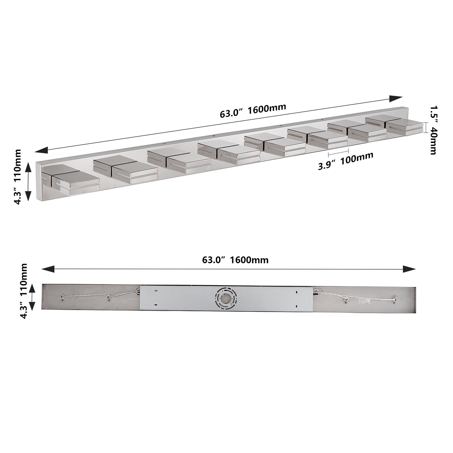 Modern Chrome LED Vanity Light, 8-Lights Wall Sconce For Bathroom And Mirror, Sleek Minimalist Design, Energy-Efficient, Easy To Install