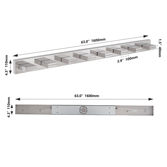 Modern Chrome LED Vanity Light, 8-Lights Wall Sconce For Bathroom And Mirror, Sleek Minimalist Design, Energy-Efficient, Easy To Install