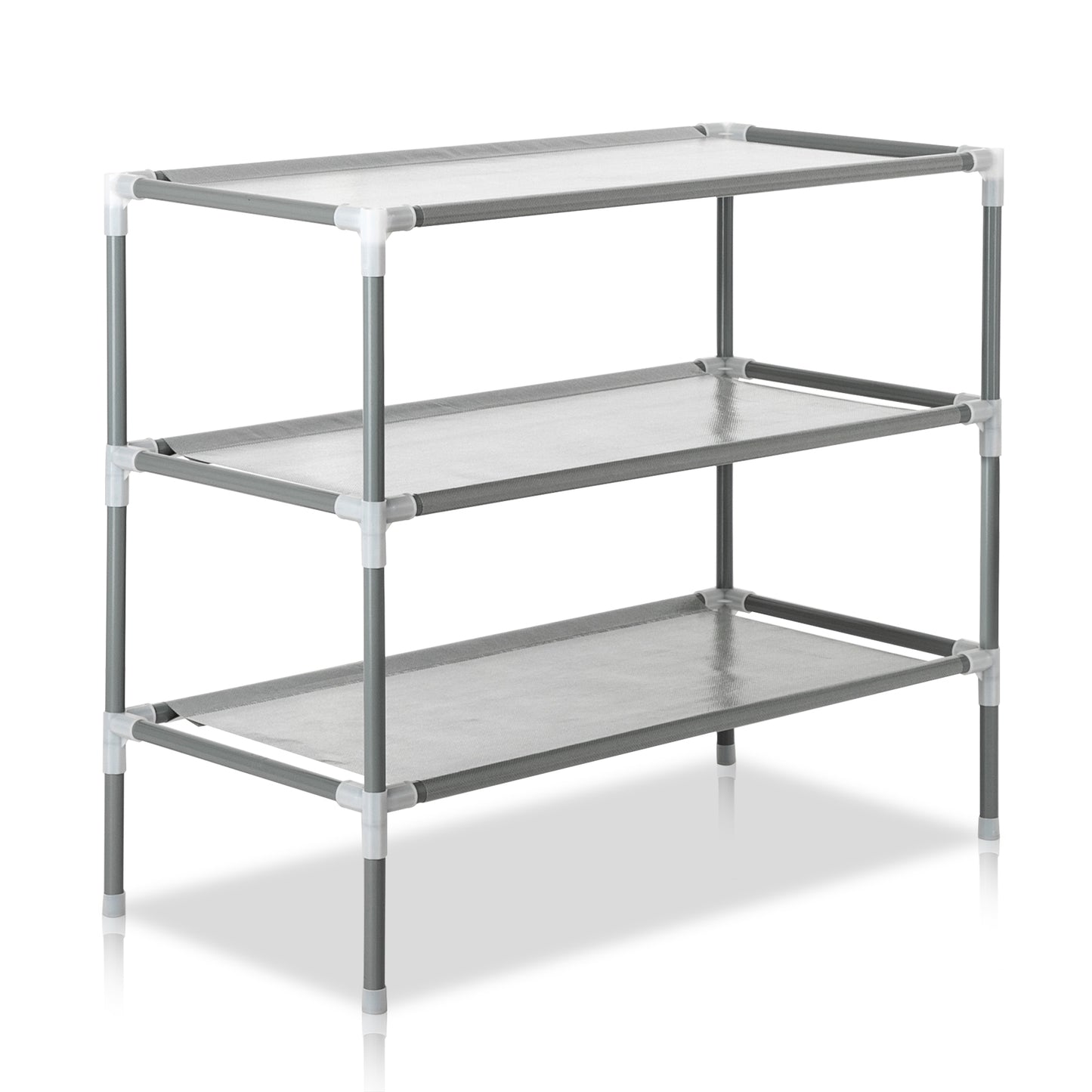 3 Tier Non Woven Fabric & Steel Shoe Rack,Stackable Shoe Rack Storage Shelves,Vertical Shoe Tower Stand,Space Saver Shoe Storage Shelf,with Metal Frame,for Bedroom Living Room Closet Hallway