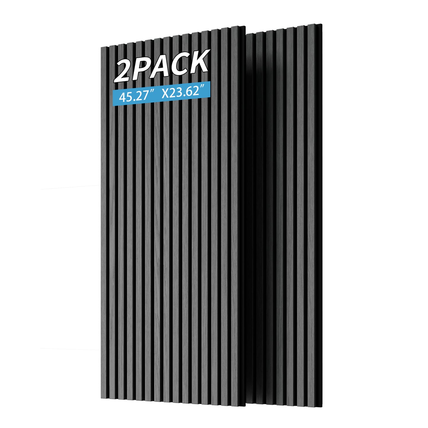 Wood Panels For Wall Slat Wall Panels, 2PC Wood Slat Acoustic Panels For Wall And Ceiling - 3D Fluted Sound Absorbing Panel With Three Sides Fully Wrapped On  Wood Finish -45.27 X23.62