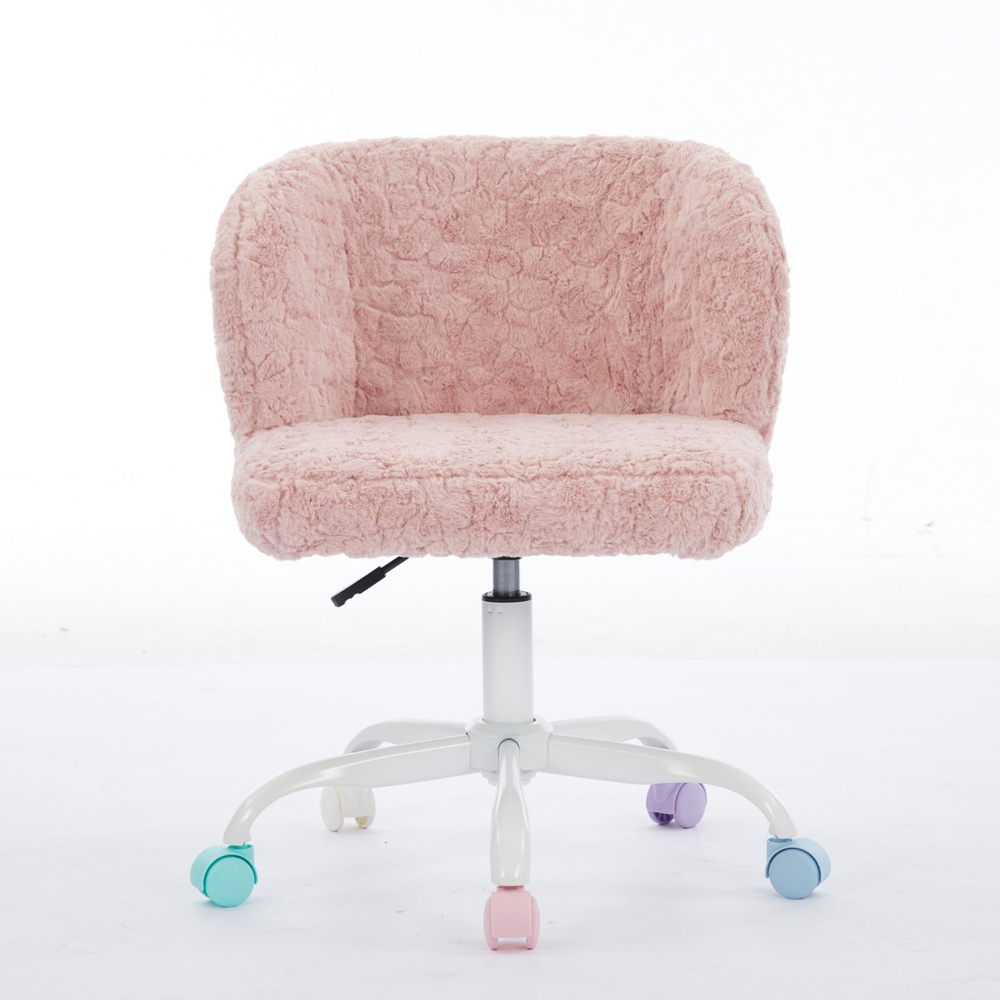 A&A Furniture Office Chair,Artificial Rabbit Hair Home Office Chair With Metal Base,Adjustable Desk Chair Swivel Office Chair,Vanity