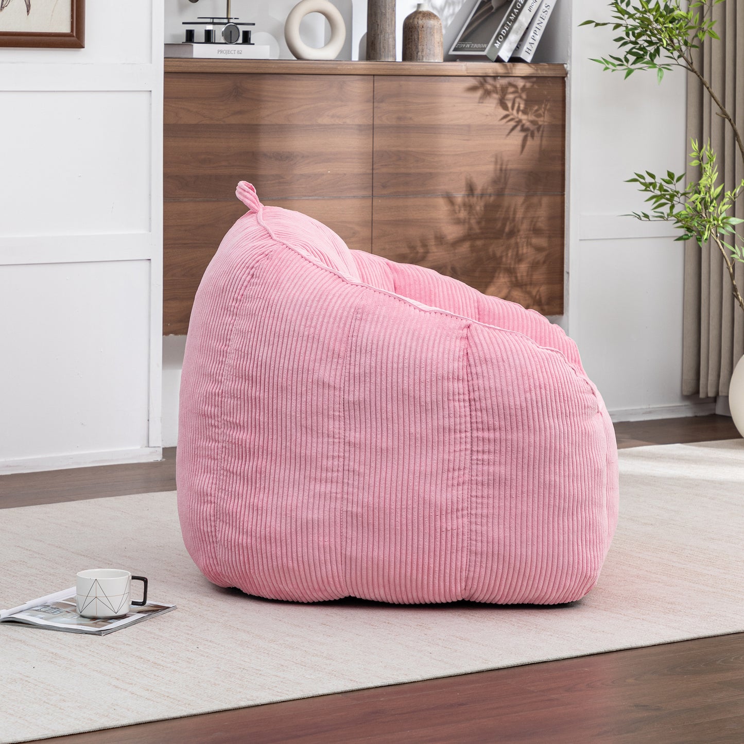 Giant Bean Bag Chair Sofa For  Teens, Comfy Corduroy Large Bean Bag Chairs With Armrests For Bedroom Living Room, BeanBag Lazy Sofa Couch Chairs With Filler Included