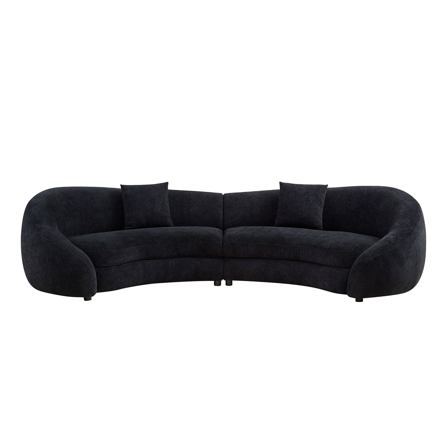 125.98  Modern Curved Sofa With Elegant Love Heart Design For Living Room BLACK