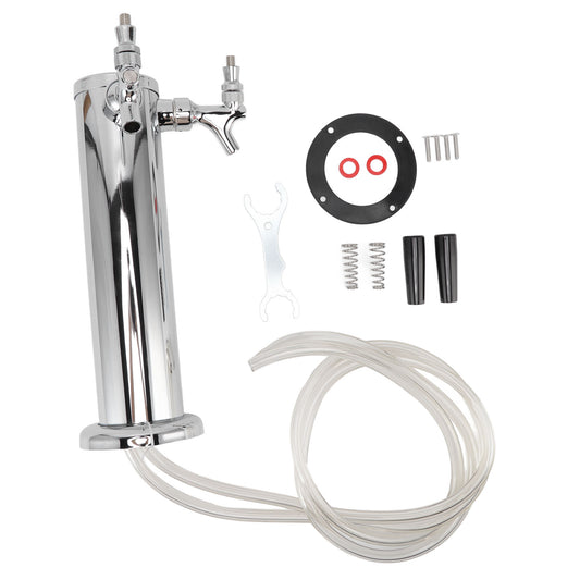 Draft Beer Kegerator Tower Stainless Steel Double Beer Tap Faucet For Home Bar Beer Brewing Kegs