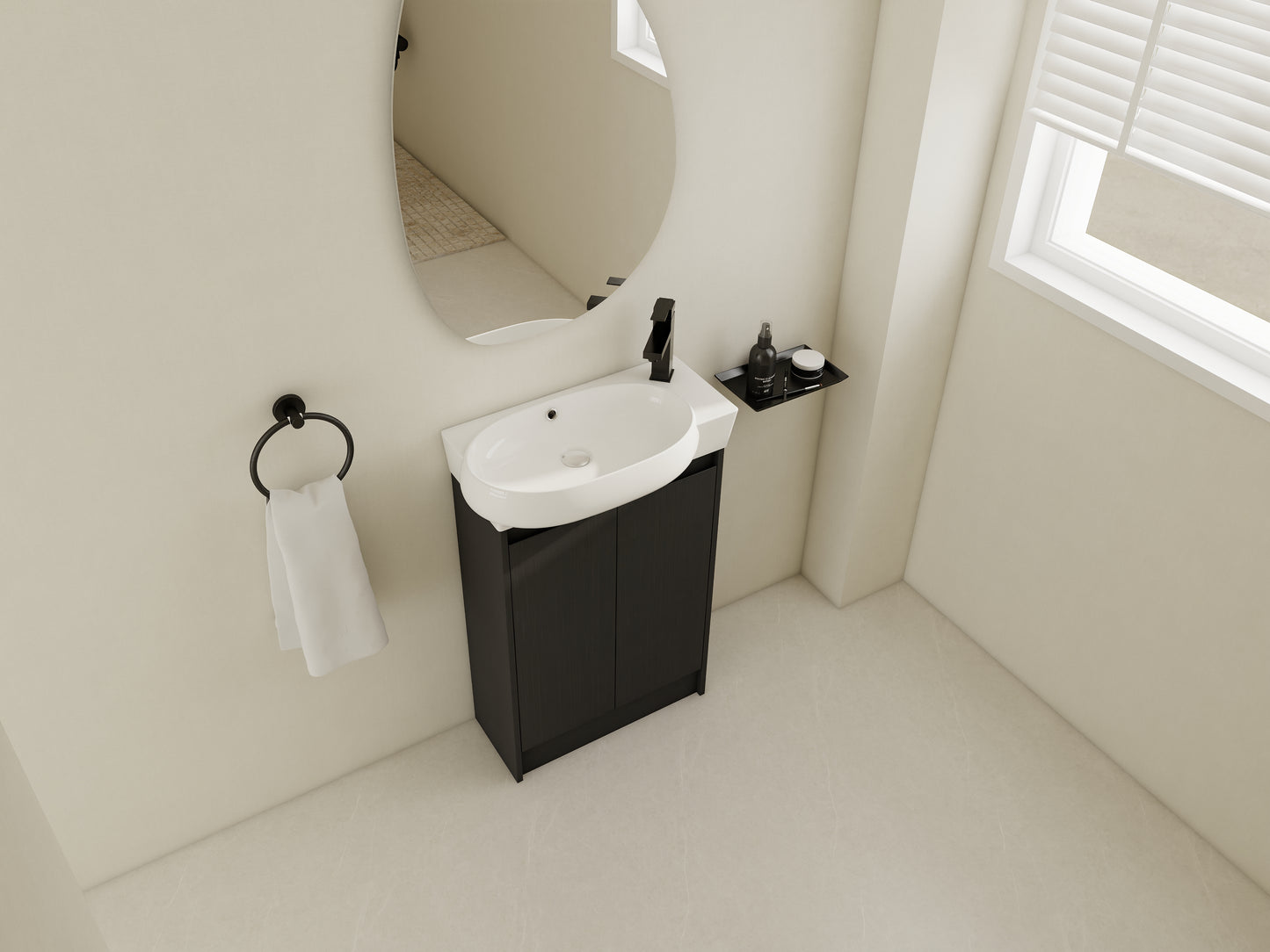 23  Freestanding Bathroom Vanity With Sink, Soft Close Doors