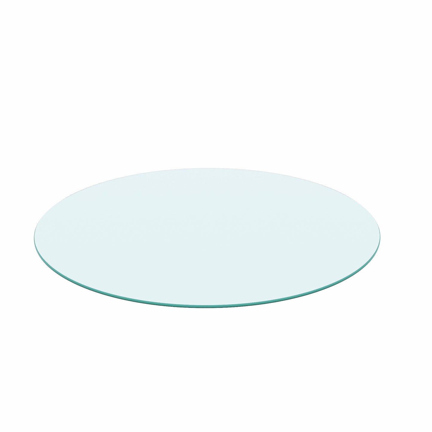 20  Inch Round Tempered Glass Table Top Clear Glass 0.25  Inch Thick Round Polished Edge