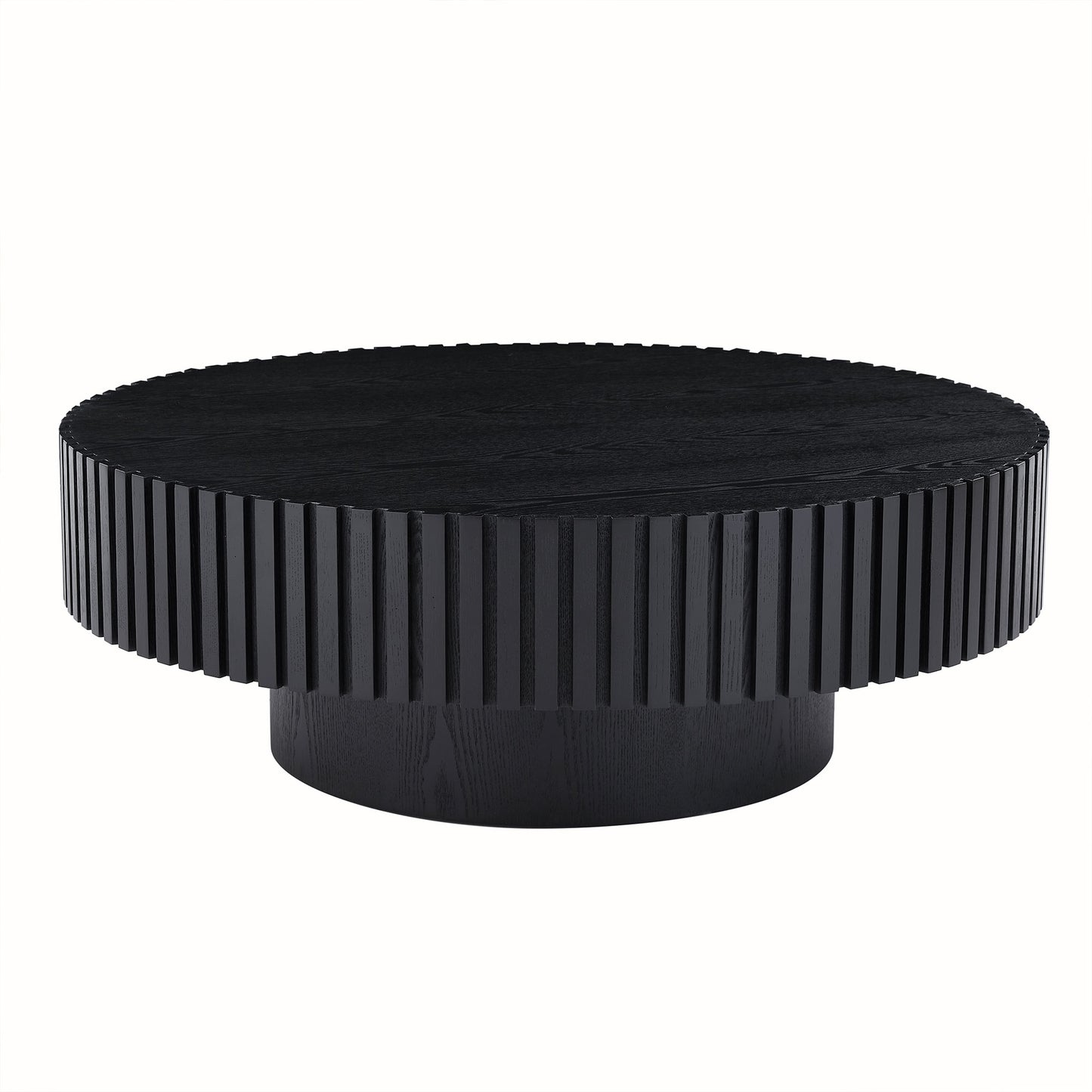 31.49   Nesting Round Wood Coffee Table For Apartment, Modern Living Room Coffee Table With Sturdy Pedestal ,BLACK  Same Sku W876P243950